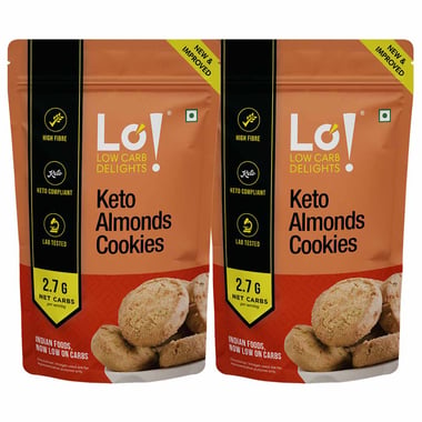 Lo! Foods Keto Cookie, Almonds (Pack of 2) 200 g