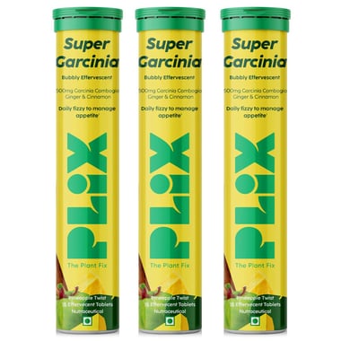 Plix Life Garcinia Cambogia Pineapple Twist Flavour (Pack of 3), 15 tablet(s)