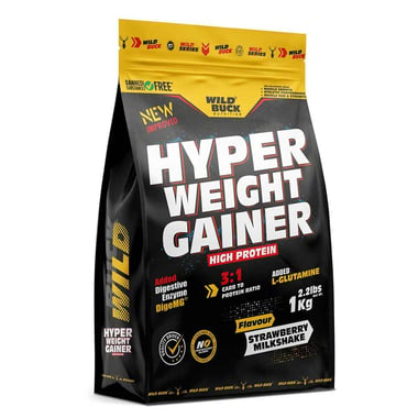 Wild Buck Hyper Weight Gainer, 2.2 lb Strawberry Milkshake