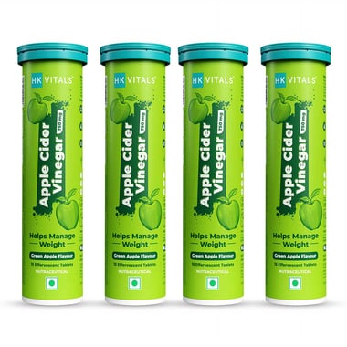 HealthKart HK Vitals ACV 750 mg Effervescent, 60 tablet(s) Green Apple