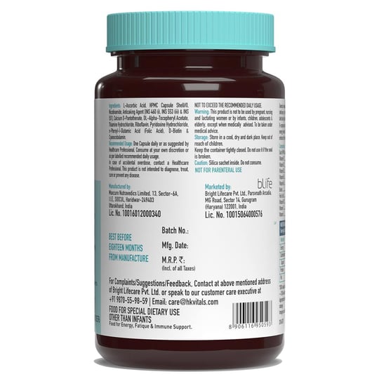 2 - HK Vitals B Complex (with Vitamin C & Vitamin E) by Healthkart,  60 capsules  Unflavoured 