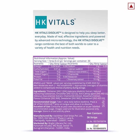 1 - HK Vitals DISOLVE Strips Melatonin by HealthKart, 30 Strip(s)