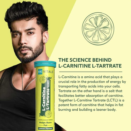 4 - HK Vitals L Carnitine 1200 mg Effervescent by HealthKart,  15 tablet(s)  Lemon