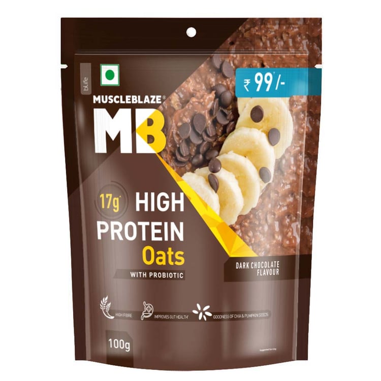 1 - MuscleBlaze High Protein Oats,  100 g  Dark Chocolate 