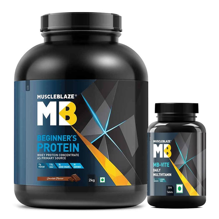 MuscleBlaze Beginner's Protein Powder 2 Kg & MB-VITE 30 Tabs Combo