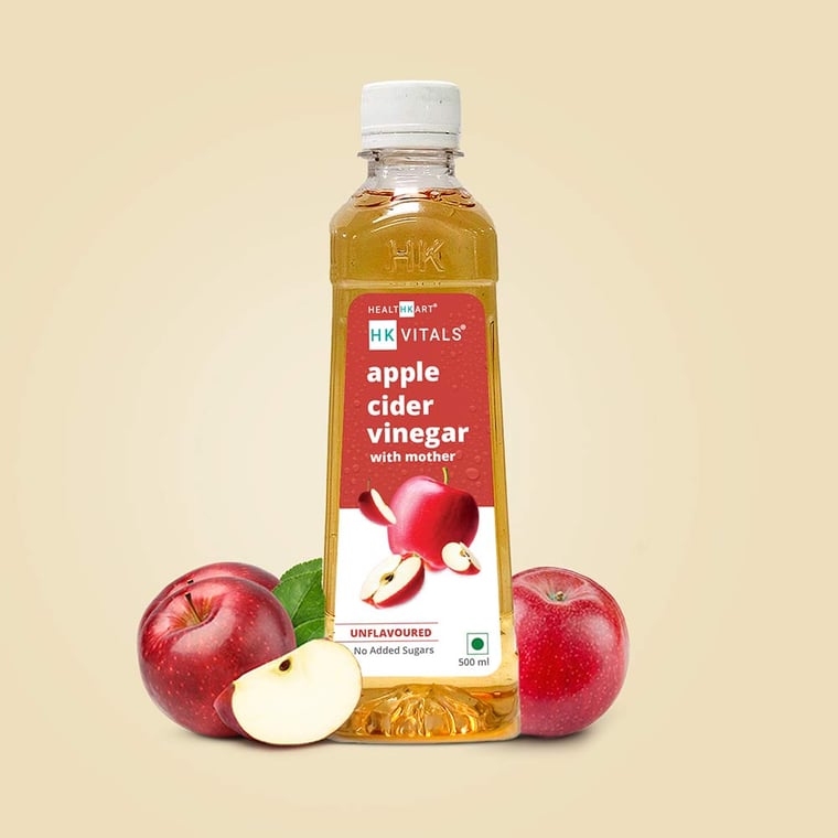 2 - HK Vitals Apple Cider Vinegar with Mother by Healthkart,  0.5 L  Unflavoured
